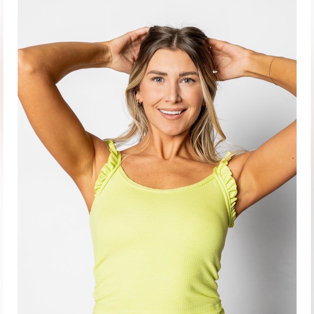 Kortni Jeane Light Green Ruffle Top